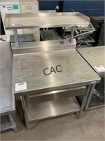 32" Stainless Steel 2 Tiered Table w/Drawer/Shelf