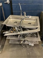 Lot of 5 Kitchen Sinks w/Faucets and Parts
