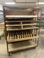 Custom Made Rolling Cabinet Cart with Shelves