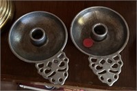 Pewter Candle Holders (living room)
