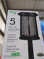 5 Pack Solar LED Pathway Lights Vintage Style