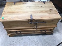 Wooden Trunk w/Drawer - 35" x 19.5" x 20"