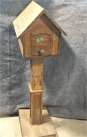 Wooden Mailbox - 56" Tall