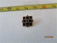 Vintage Clip On Earrings Signed Monet Tic Tac Toe