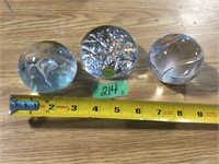 Glass Paper Weights - Lot of 3