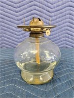 Vintage Risdon Mfg Co P&A clear glass oil lamp