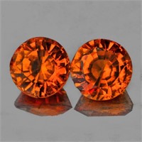 Natural Orange Spessartite Garnet Pair {Flawless-V