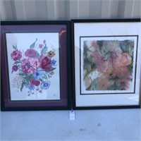 2 Water Color Framed Painting Signed