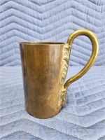 Custom copper/brass mug, 5.25" tall