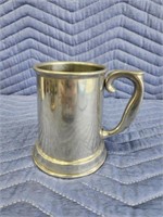 Vintage Steiff pewter 5-in Mug with clear bottom,