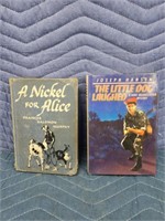 2 vintage hardcover books - a nickel for Alice