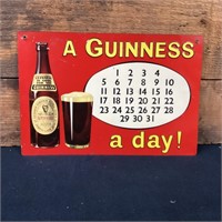 Original Guinness Calandar Tin Sign - England
