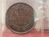Certified 1 Cent 1859 Narrow 9 VF-30 ICCS: at 080