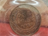 Certified 1 Cent 1882H Obverse 1a re-punched N in