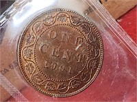 Certified 1 Cent 1901 Trace Red MS-62 ICCS:BU 269