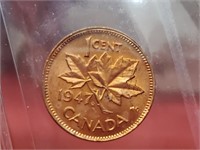 Certified 1 Cent 1947 Red