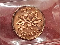 Certified 1 Cent 1950 Red MS-63 ICCS: XSC 953