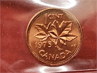 Certified 1 Cent 1975 Red MS-64 ICCS: XKC 391