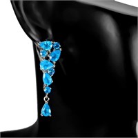 Natural Paraiba Blue Apatite  Earrings