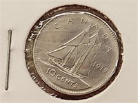1979 Canada 10 Cent Coin AU-50