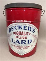 Deckers large lard can piqua Ohio