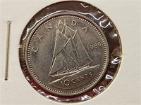 1986 Canada 10 Cent Coin AU-50