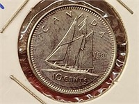 1991 Canada 10 Cent Coin MS-60