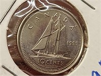 1995 Canada 10 Cent Coin MS-60