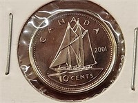 2001 P Canada 10 Cent Coin MS-62
