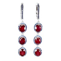 Natural Ruby & Sapphire Earrings