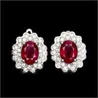 Natural  Red Ruby Earrings