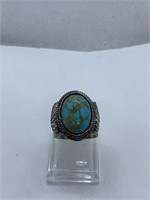 925 Silver Filled Fashion Man made Turquoise Ring