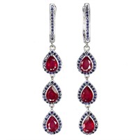 Natural Ruby  & Sapphire Earrings