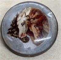 Vintage horse button, harness buckle