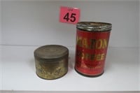 Mazon Vintage Coffee Can & Brass Tin w/ Lid