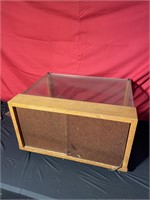 Record player in glass wooden case