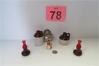 Miniature Vintage Crocks / Jugs, Oil Lamps & More