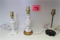 3 Lamps Ceramic, Milk Glass & More