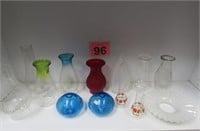 Assorted Oil Lamp Chimmeys / Parts