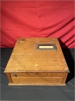 Vintage wooden cash register
