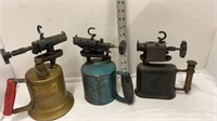3 Handheld brass Torch lot plumbers Torches