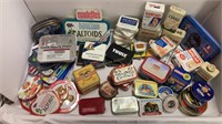 Large collection of advertising tins