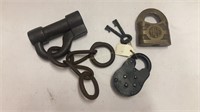 Antique Lock Assortment, 1 with keys