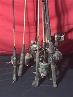 Large amount of fishing rods