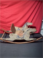 Vintage wooden rocking horse toy