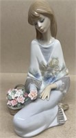 Lladro flower song girl - retired figure