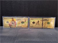 (2) Stephen Curry Souvenir Gold Banknotes