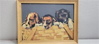 Framed Paint by Number Puppies