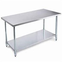 4 ft S/S Table Full Stainless Top and Shelf