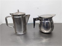PAIR OF STAINLESS STEEL WATER PITCHERS